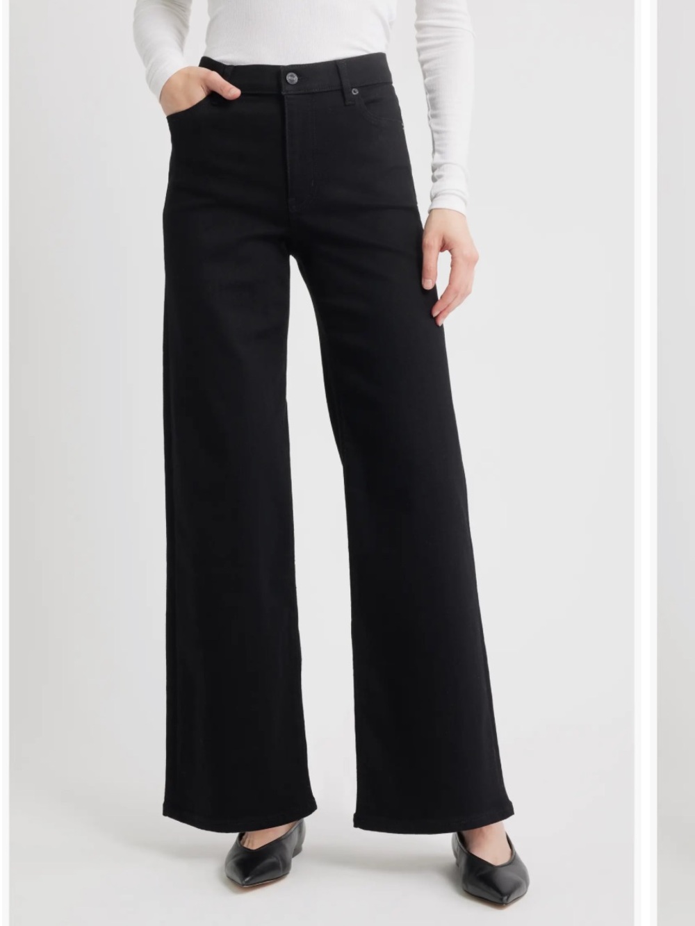 Frame Le Slim Palazzo High Waist Wide Leg Jeans Black size 28